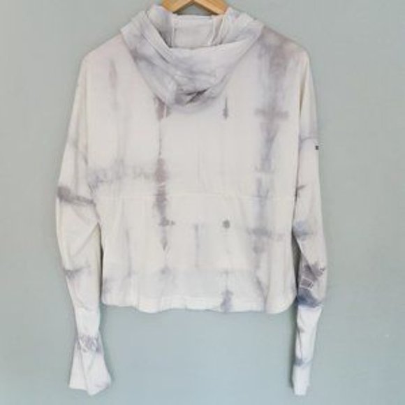 Adidas Cropped Hooded Jacket Custom Tie Dye Shibori Size Small - Picture 2 of 8